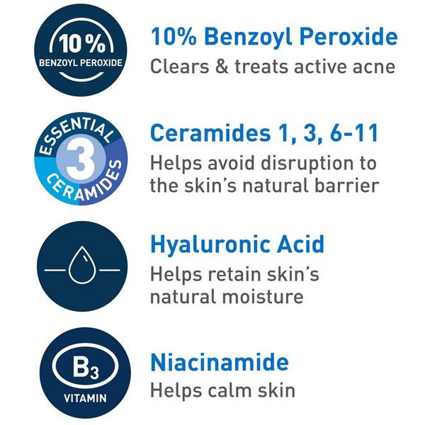 CeraVe Maximum Strength Acne Foaming Cream Wash with 10% BPO for Face & Body #7