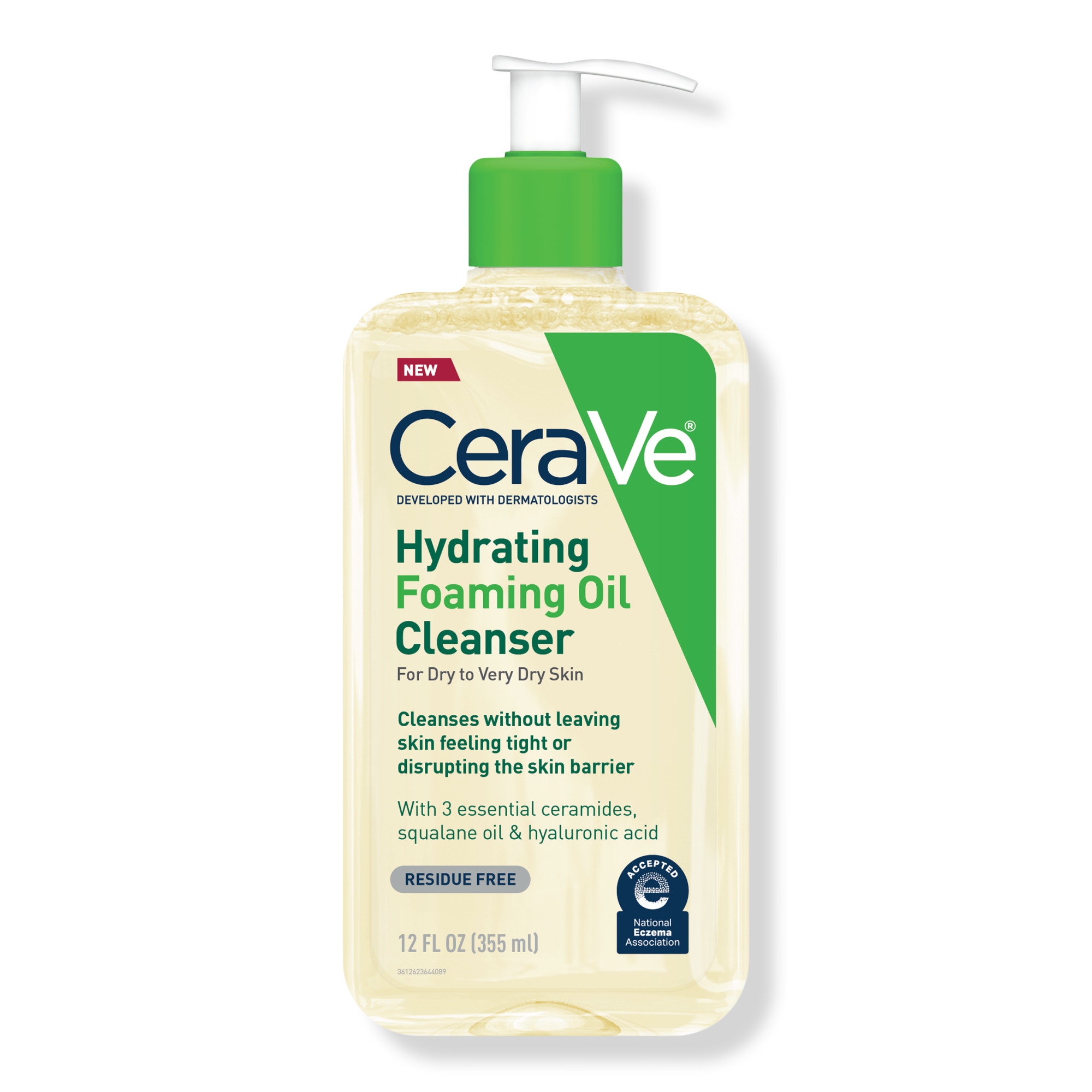 CeraVe Hydrating Foaming Oil Cleanser, Water-Based Face Wash for Dry Skin #1