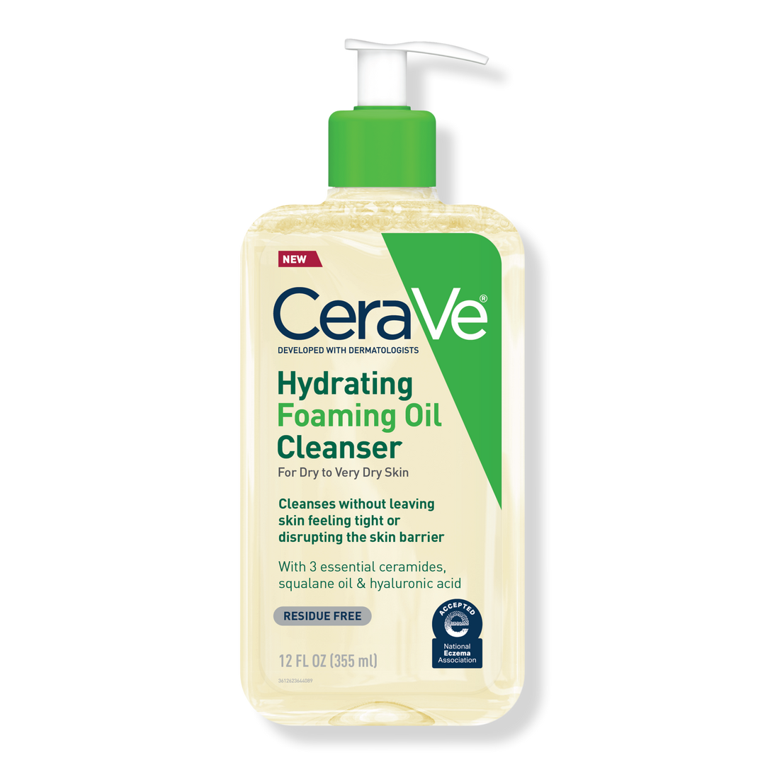 CeraVe Hydrating Foaming Oil Cleanser, Water-Based Face Wash for Dry Skin #1