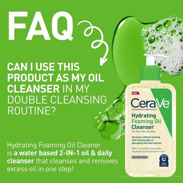 CeraVe Hydrating Foaming Oil Cleanser, Water-Based Face Wash for Dry Skin #3