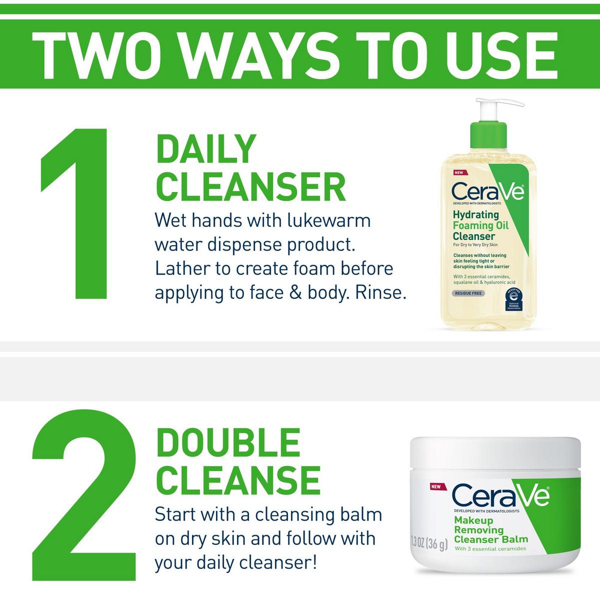 CeraVe - Hydrating Foaming Oil Cleanser, Water-Based Face Wash for 