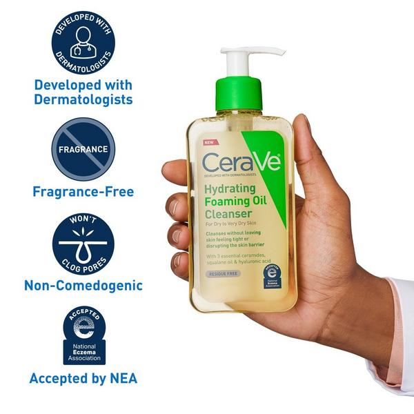 CeraVe Hydrating Foaming Oil Cleanser, Water-Based Face Wash for Dry Skin #6