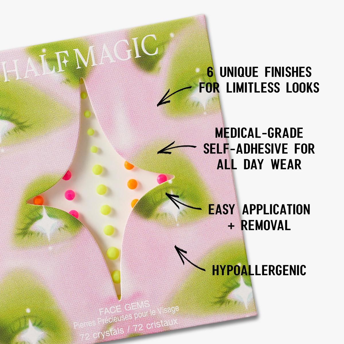 Solid Neon Self-Adhesive Face Gems