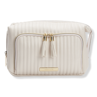 Vertical Quilted Double-Zip Toiletry Bag