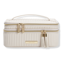 Vertical Quilted Train Case With Mirror