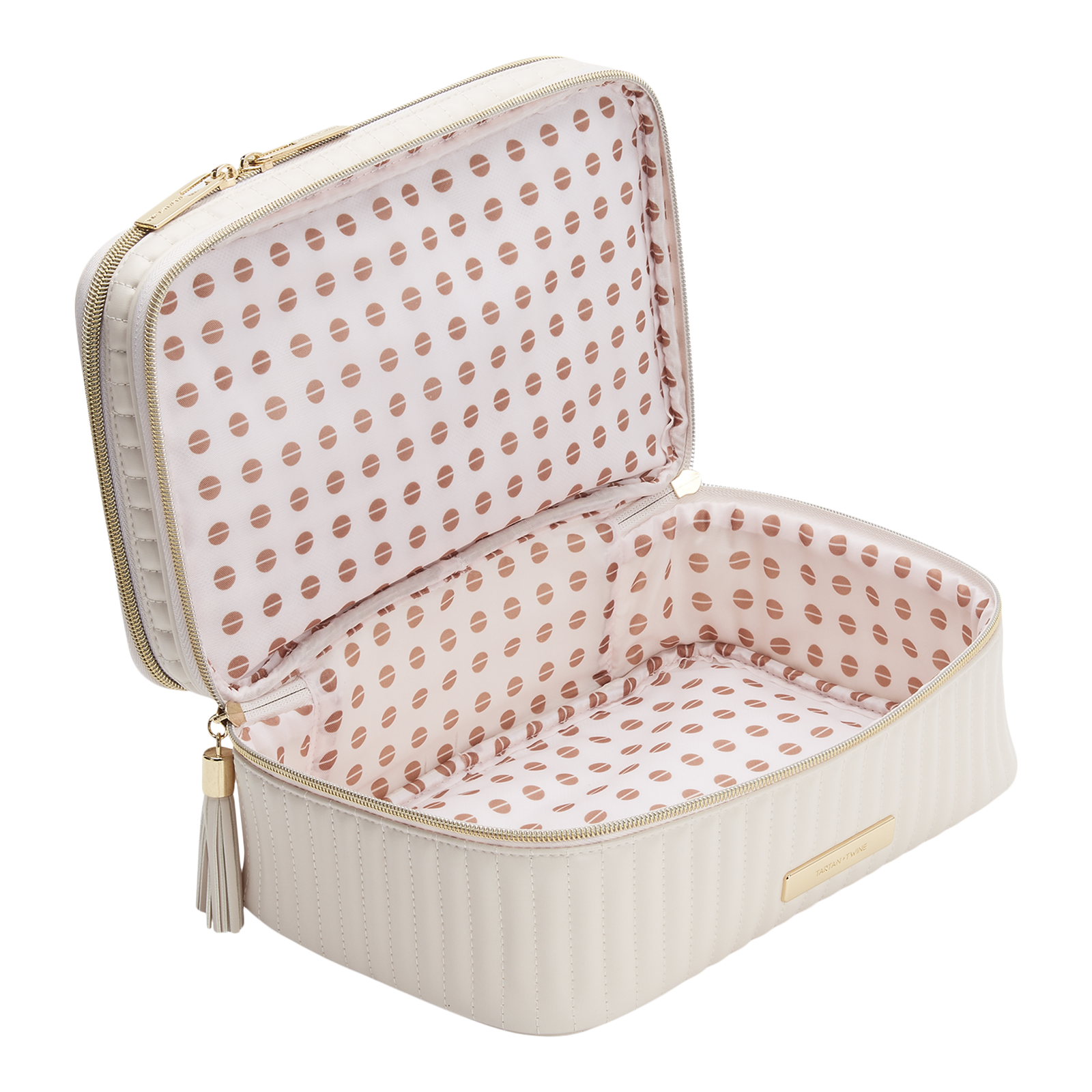 Vertical Quilted Train Case With Mirror