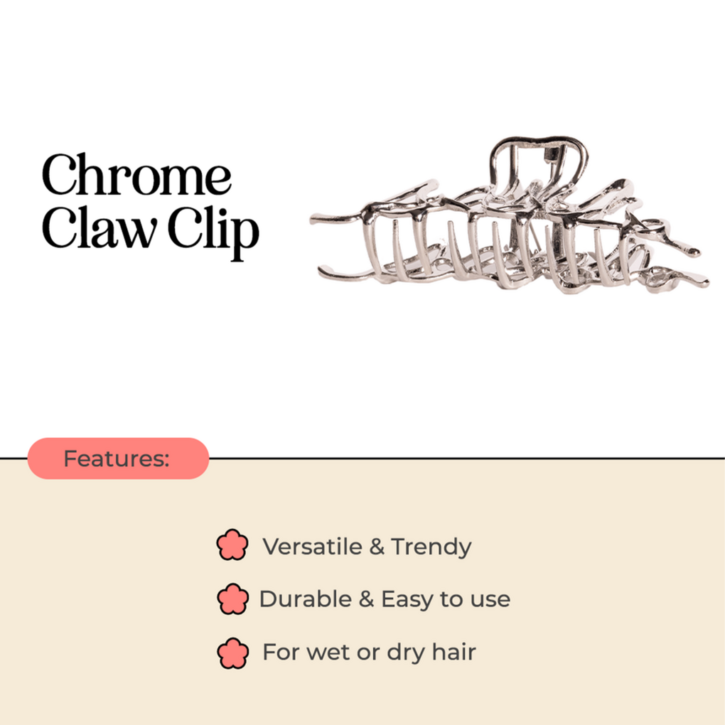 Chrome Claw Clip - INSERT NAME HERE