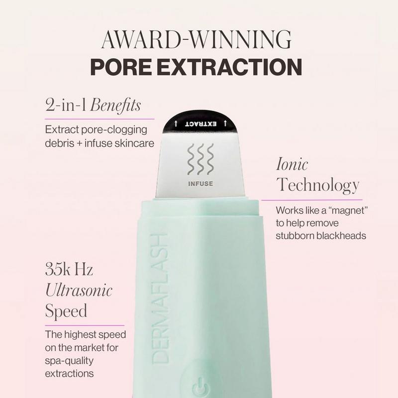 DERMAFLASH - Green DERMAPORE+ Ultrasonic Pore Extractor & Serum