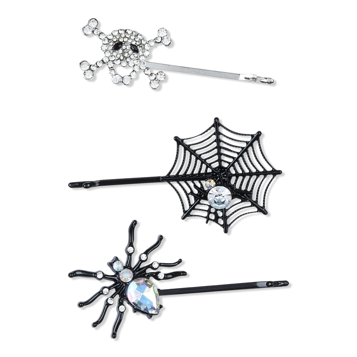 Scünci Skull, Spider, and Spiderweb Bobby Pins #1