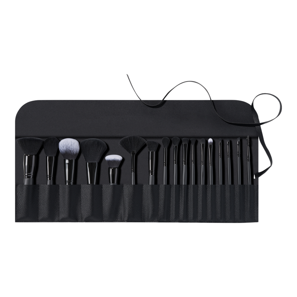 e.l.f. Cosmetics 17-Piece Ultimate Makeup Brush Set & Travel Roll - Vegan and Cruelty-Free Makeup