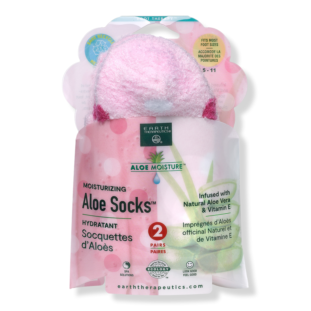 Earth Therapeutics Pink Aloe Moisture Socks #1