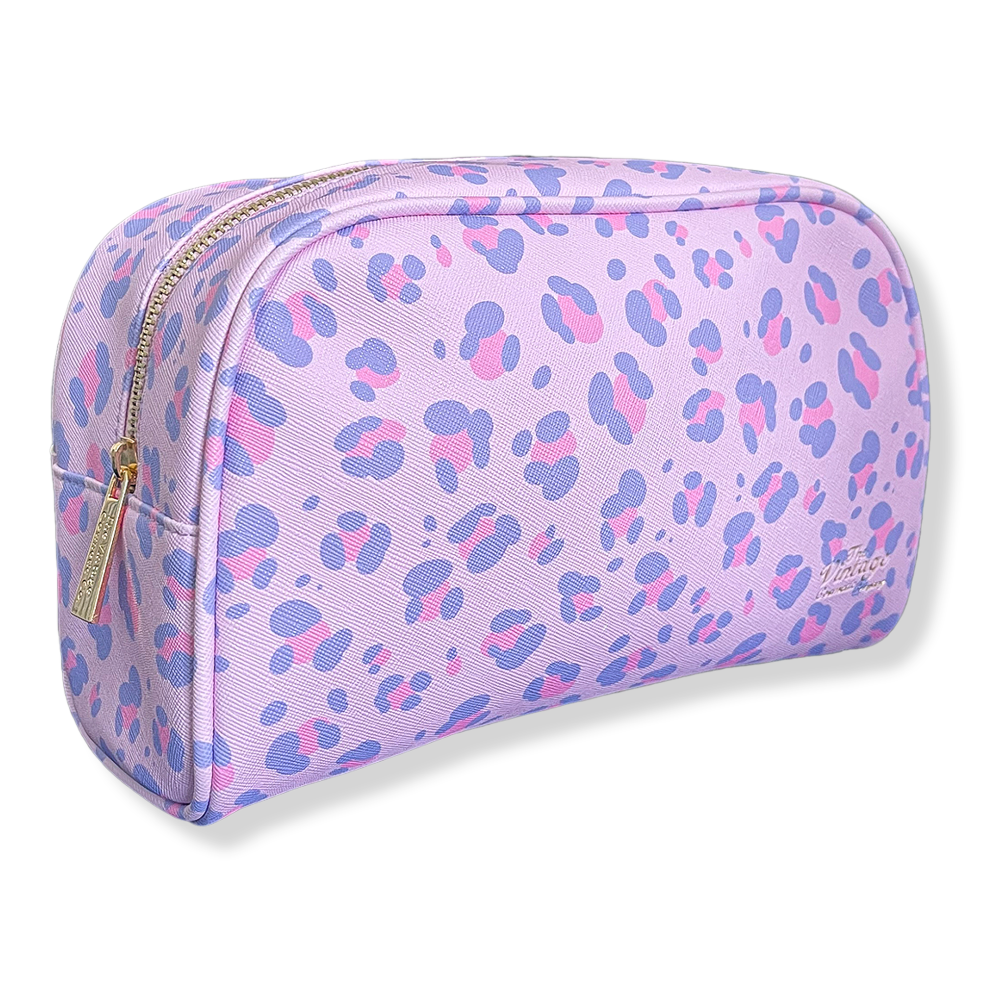 The Vintage Cosmetic Company Lilac Leopard Print Make-Up Bag #1