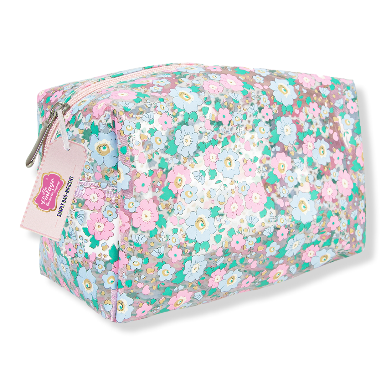 Lilac Floral Makeup Bag