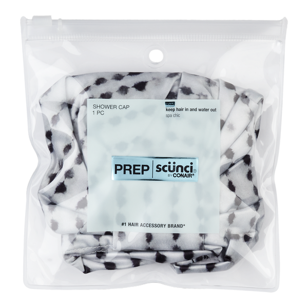 Scünci Prep White & Black Polka Dot Shower Cap #2