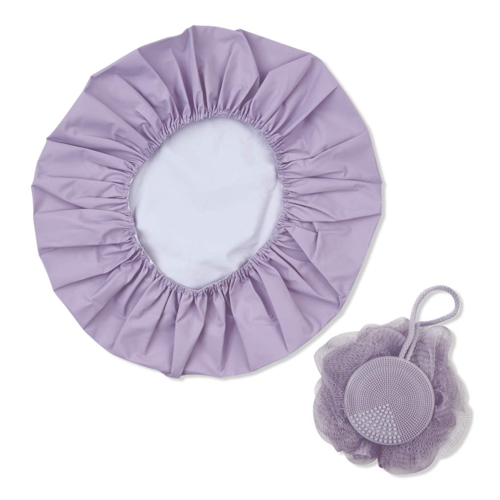  Shower Loofah Bath & Large Shower Cap Reusable for