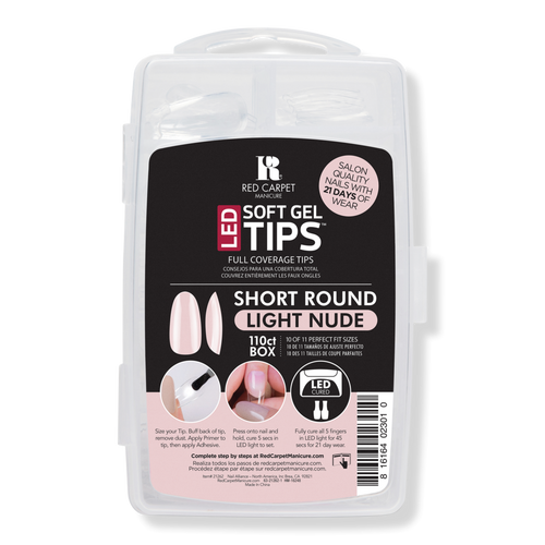 Red Carpet Manicure Soft Gel Short Round Light Nude Nail Tips