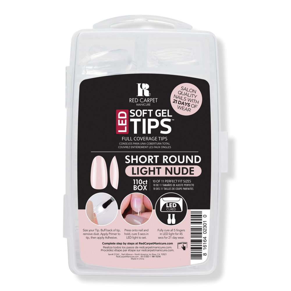 Red Carpet Manicure Soft Gel Short Round Light Nude Nail Tips