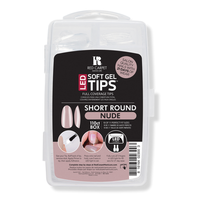 Red Carpet Manicure Soft Gel Short Round Nude Nail Tips