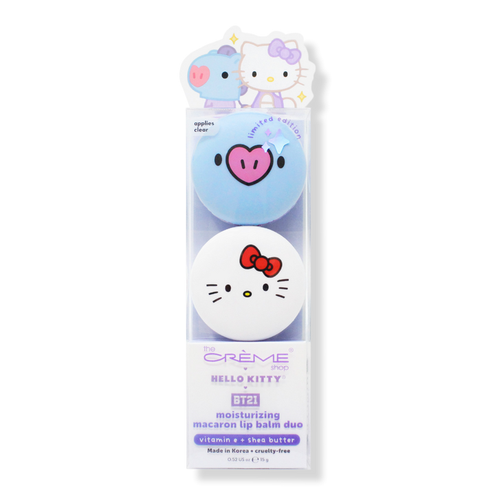 The Crème Shop Hello Kitty & BT21 Moisturizing Macaron Lip Balm Duo #1