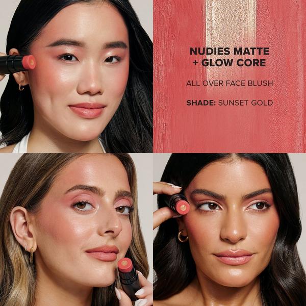 NUDESTIX NUDIES Matte + Glow Core All Over Face Blush Color #3