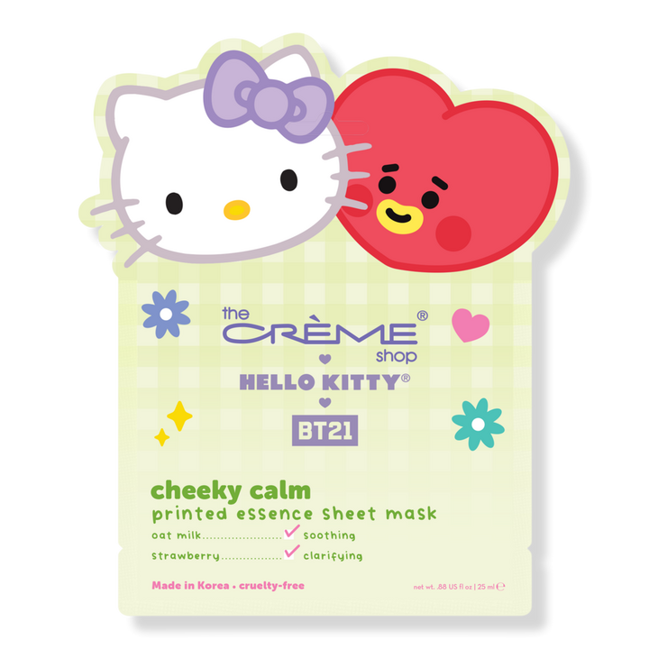 The Crème Shop Hello Kitty & BT21 Cheeky Calm Printed Essence Sheet Mask #1