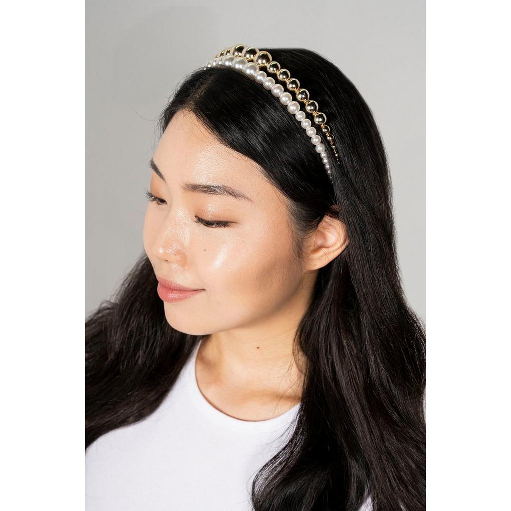 12 PCs Pearl Headband - Thin Headband, Small Pearl Fashion Headband, US  STOCK