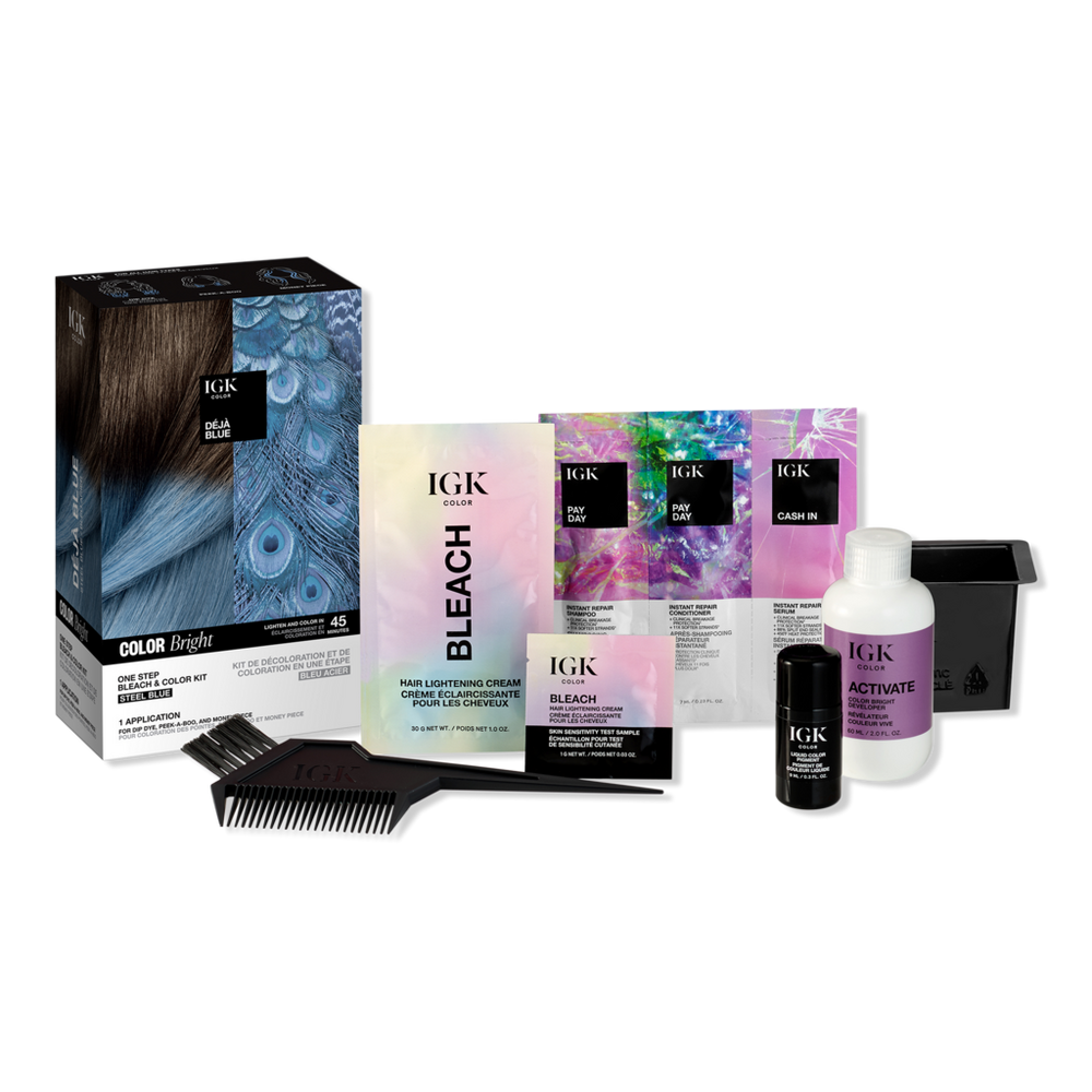 Igk Color Bright One Step Bleach & Color Kit - Deja Blue In Blue