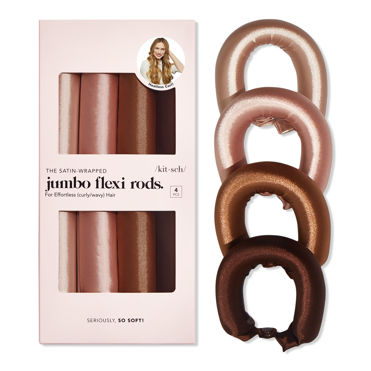 Kitsch Rosewood Jumbo Satin Flexi Rods Ulta Beauty
