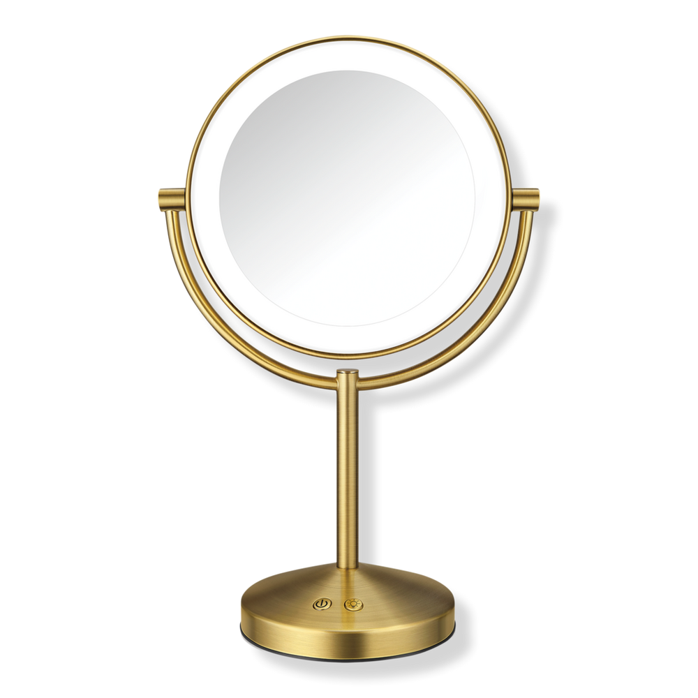 Conair Halo Double-sided Lighted Makeup Mirror - Brass In Gold