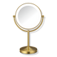 Brass Halo Double-Sided Lighted Makeup Mirror 