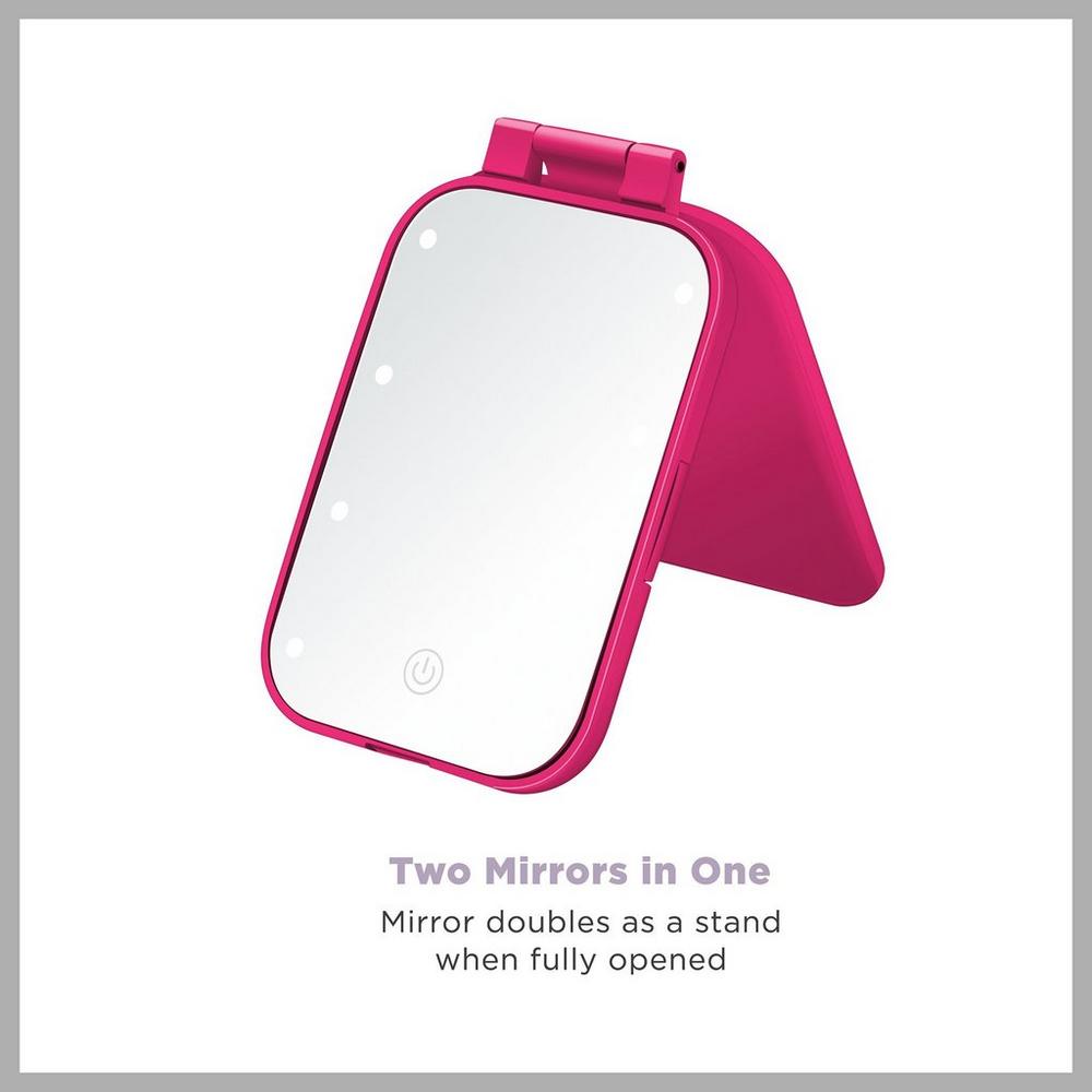 Reflections Lighted LED Compact Hollywood Mirror - Pink