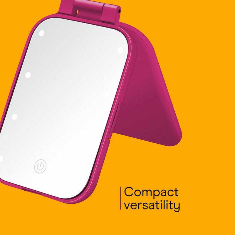 Conair - Pink Reflections Lighted LED Compact Hollywood Mirror