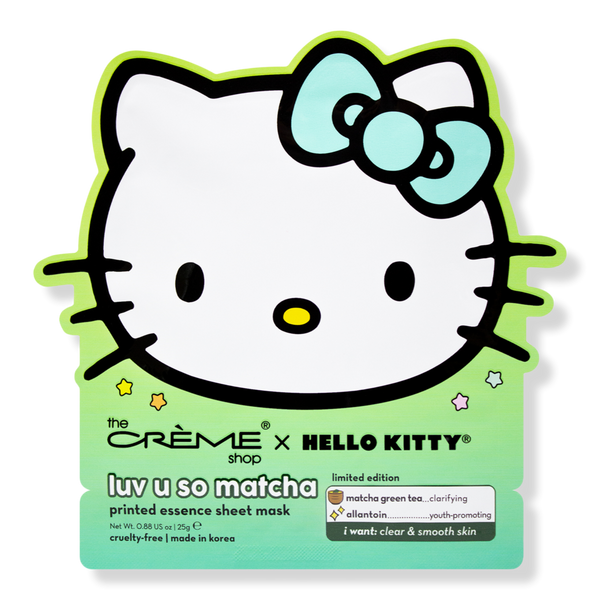 The Crème Shop Hello Kitty Luv U So Matcha Printed Essence Sheet Mask #1