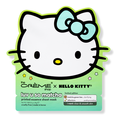 The Crème Shop Hello Kitty Luv U So Matcha Printed Essence Sheet Mask