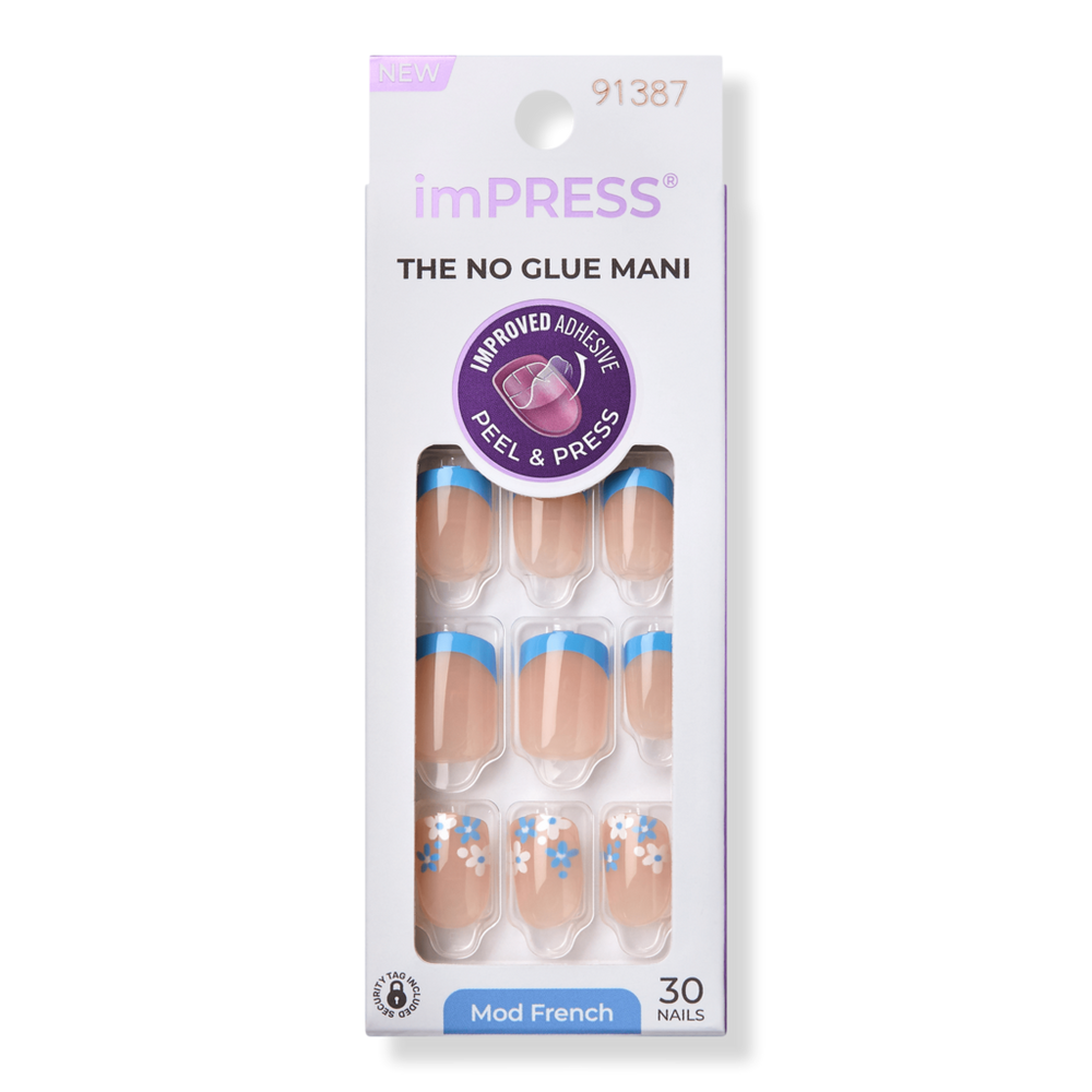 Kiss Impress Design Short Press-on Manicure Nails - Snooze