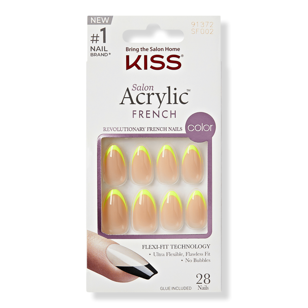 Kiss Salon Acrylic French Color Press On Nails - Hype