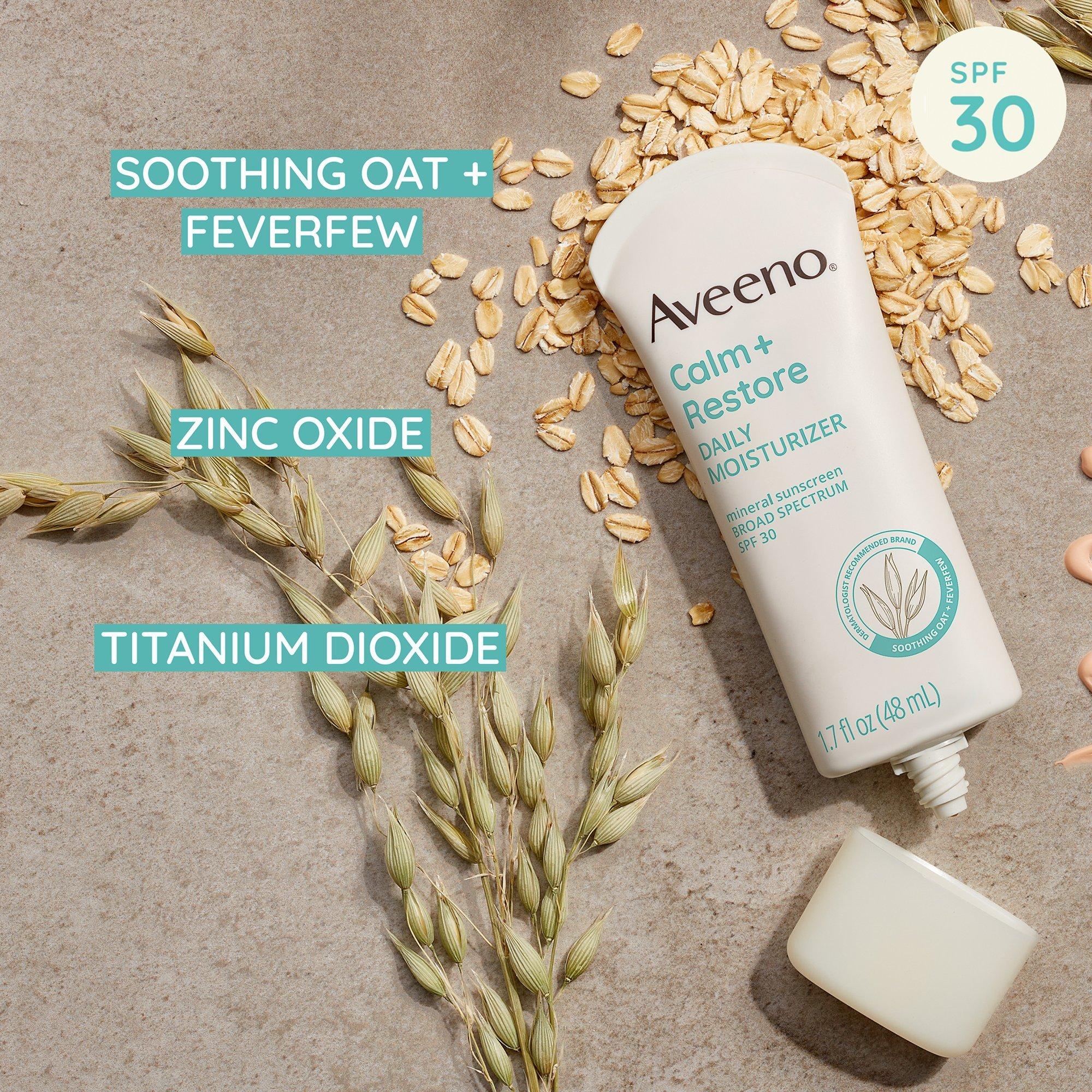 Увлажняющий минеральный солнцезащитный крем Aveeno Calm + Restore SPF 30 — фото 8