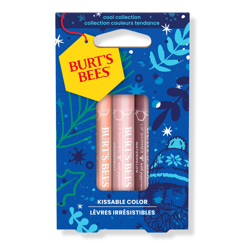 Burt's Bees Festive Holiday Gift Set, 100% Natural Lip Balm Variety Pack, 4  Tubes