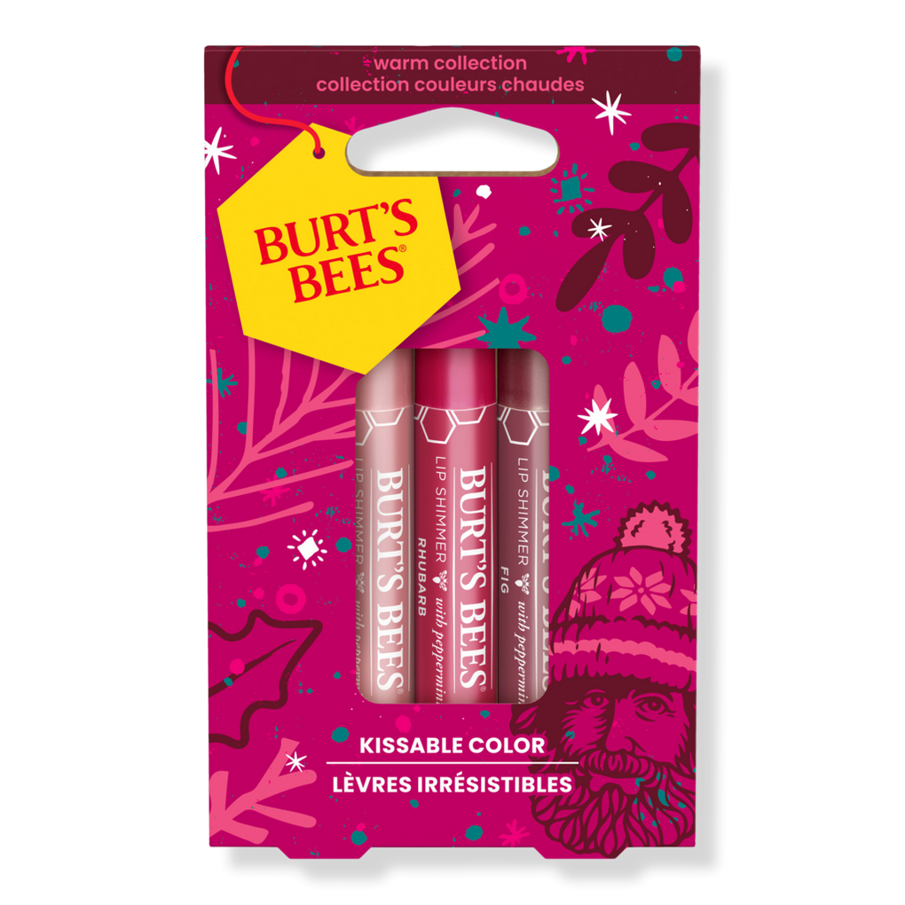 Burt's Bees Festive Holiday Gift Set, 100% Natural Lip Balm Variety Pack, 4  Tubes