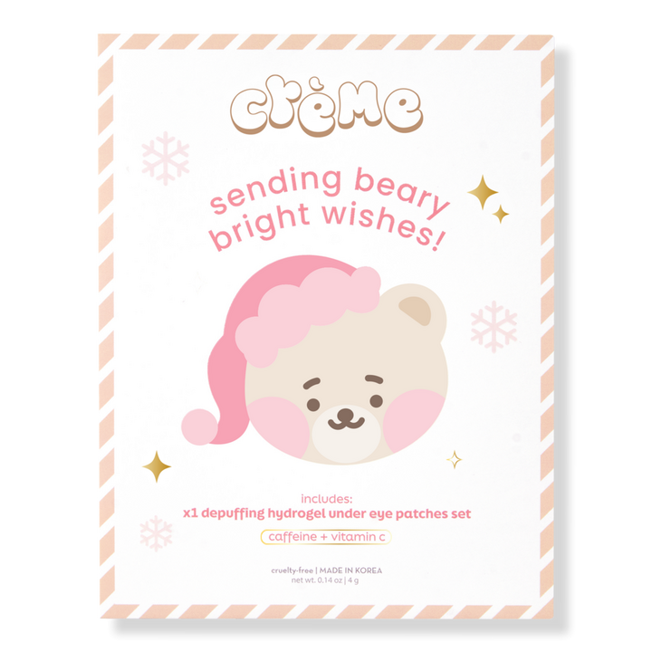 The Crème Shop Beary Merry Hydrogel Under Eye Patches Greeting Card - Caffeine & Vitamin C #1
