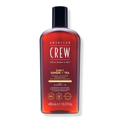 American Crew 3-in-1 Ginger + Tea Shampoo, Conditioner and Body Wash