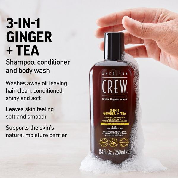 American Crew 3-in-1 Ginger + Tea Shampoo, Conditioner and Body Wash #2