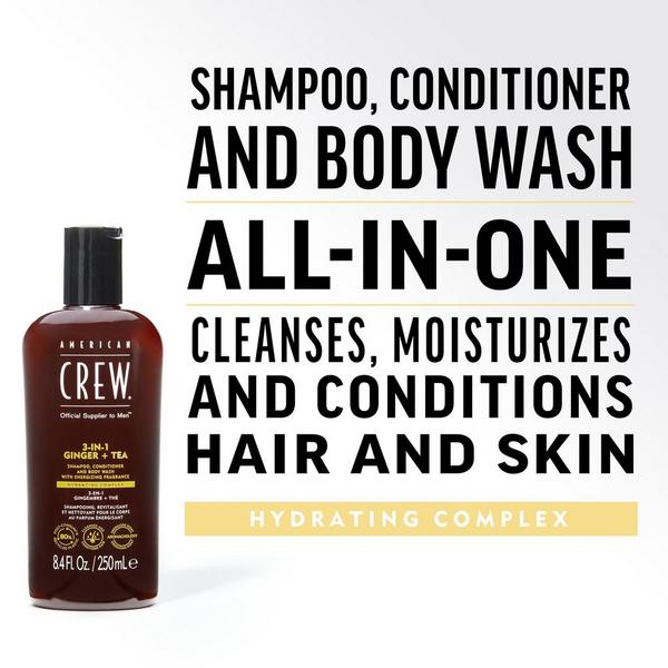 American Crew 3-in-1 Ginger + Tea Shampoo, Conditioner and Body Wash #3