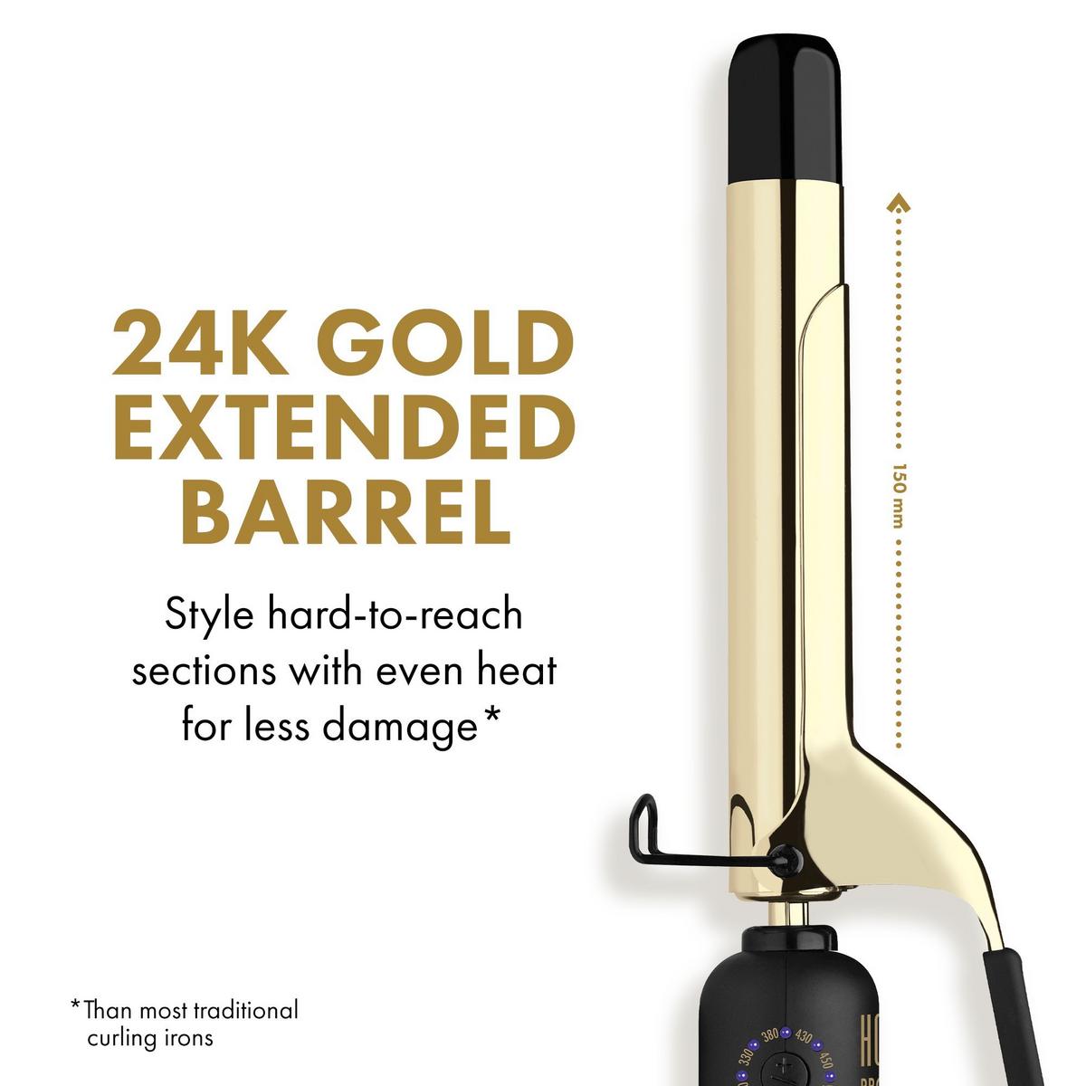 HOT TOOLS 24K Gold Extended Barrel Curling Iron