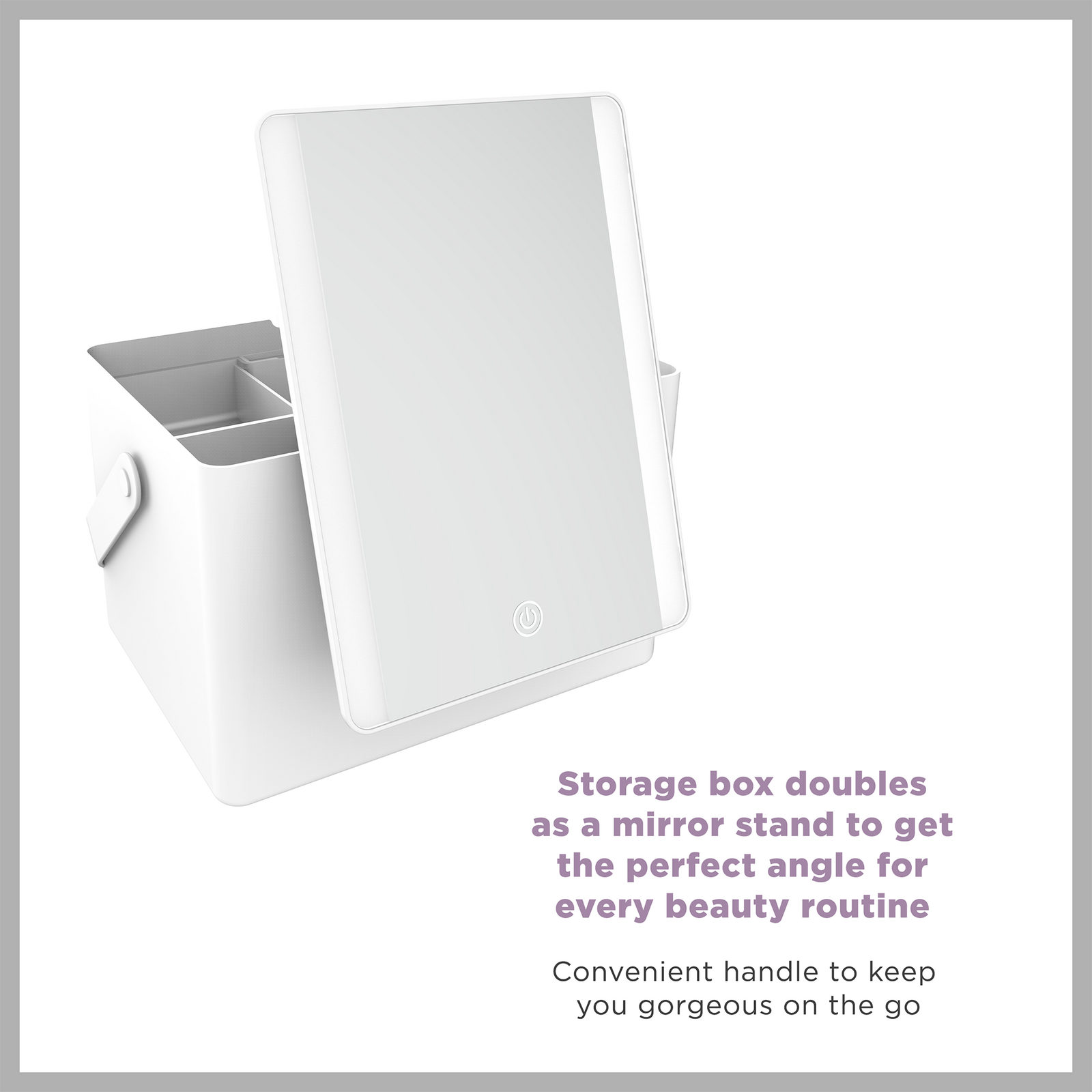 LED-Lighted Mirror with Storage Box
