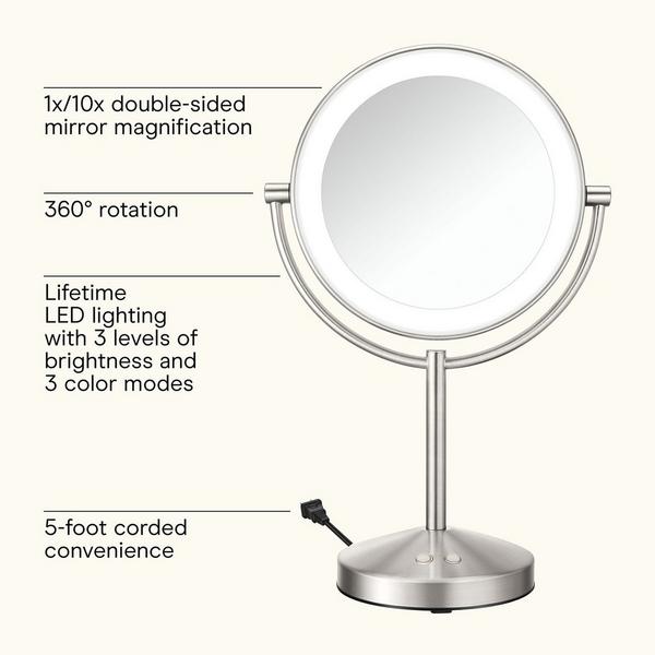 Conair Reflections 1x/10x LED Lighted Mirror Satin Nickel #4