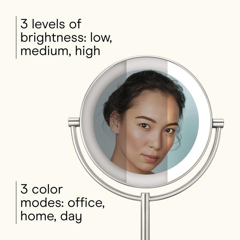 Conair - Reflections 1x/10x LED Lighted Mirror Satin Nickel | Ulta