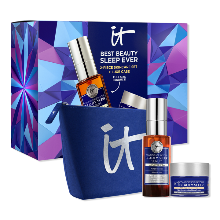 IT Cosmetics Best Beauty Sleep Ever Skincare Gift Set + Luxe Makeup Bag #1