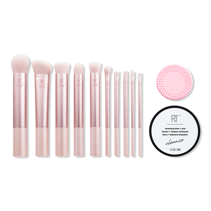 Real Techniques Shine of The Times 12-Piece Makeup Brush + Cleanse Gift Set #1