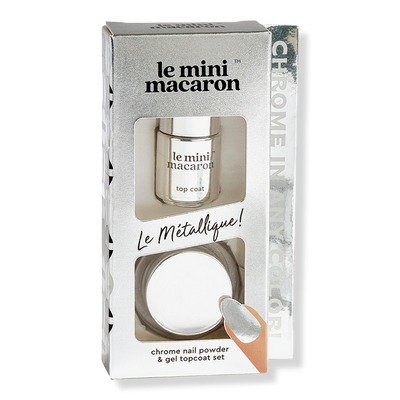 Le Mini Macaron Le Métallique - Chrome Nail Powder & Gel Topcoat Set